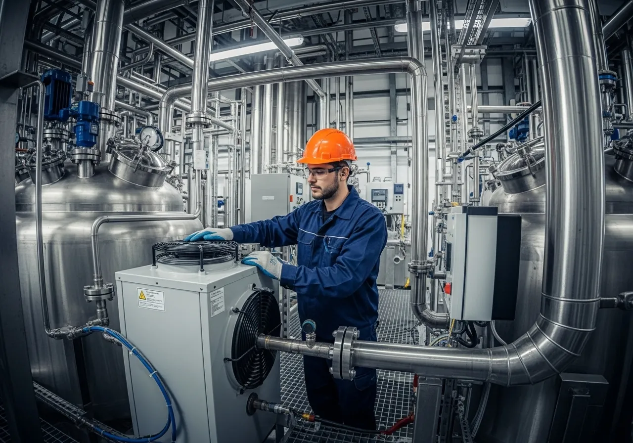 dépannage refroidisseur chimie fine, froid industriel continu, arrêt process eau glacée, maintenance réacteur refroidi 77, groupe froid chimie