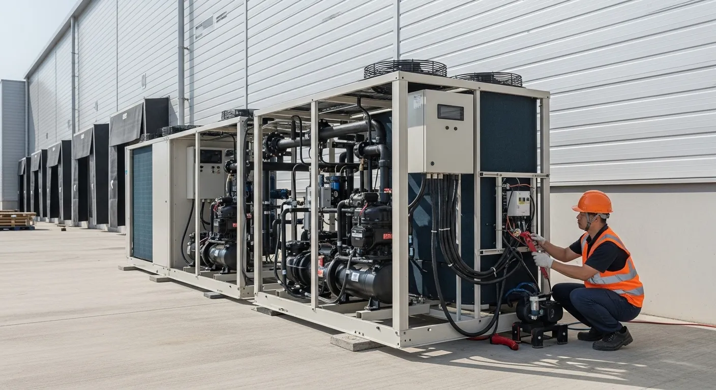 centrale frigorifique 77, groupe froid déporté, installation réfrigération industrielle, régulation frigorifique, supermarché Marne la Vallée